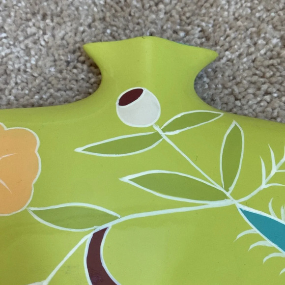 Toyo Next by Jill Rosenwald Art Deco Vase 70s Green‎ Floral Print MCM Abstract - Picture 9 of 17